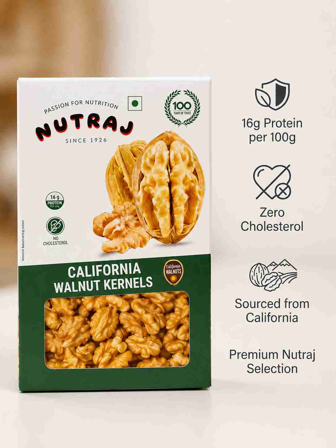 Nutraj Walnut Kernels 250g (Akhrot Giri, अखरोट गिरी)